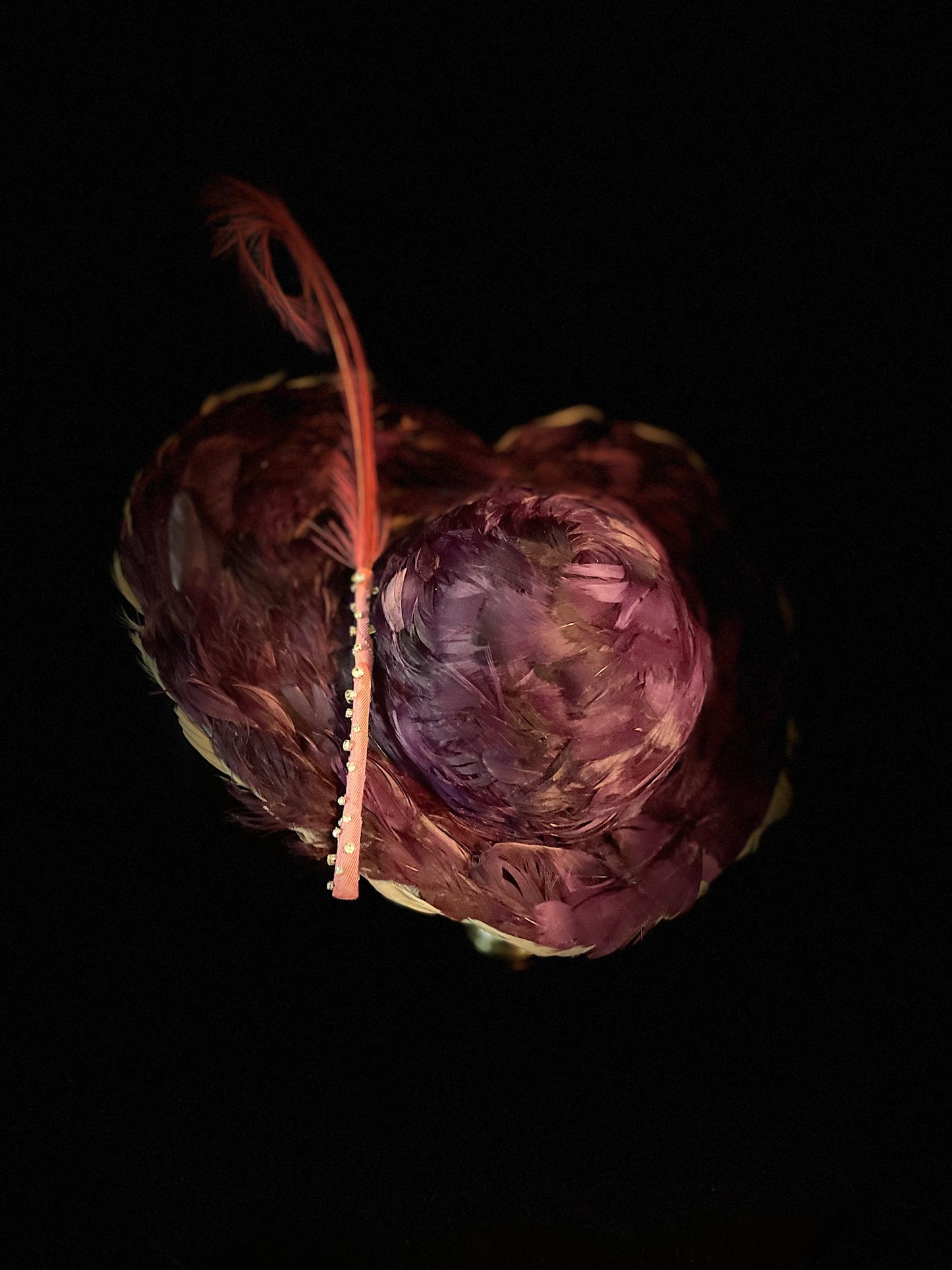 Heart-Shaped Feather hat