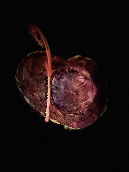 Heart-Shaped Feather hat